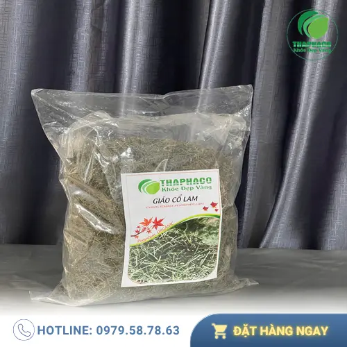 Hình ảnh chi tiết Giảo Cổ Lam Thảo Dược Tấn Phát sau khi sấy khô, với màu sắc và chất lượng tốt