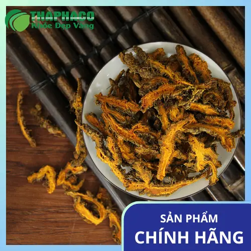 Mặt cắt của Hoàng Liên sấy khô cho thấy cấu trúc bên trong - Ảnh 2