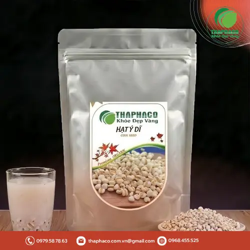 Sản phẩm ý dĩ khô được đóng gói cẩn thận của Thảo Dược Tấn Phát