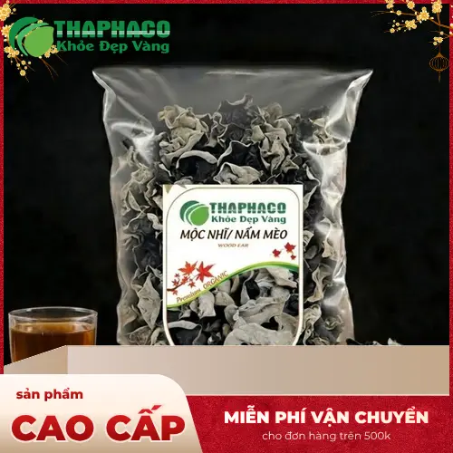 Mộc nhĩ và nấm mèo khô