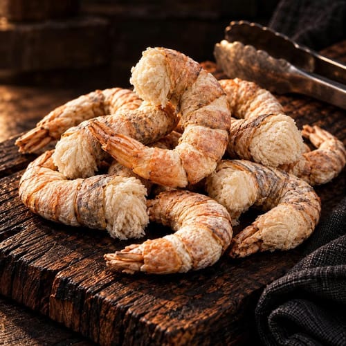Cận cảnh tôm sú sấy thăng hoa nguyên con giữ nguyên hình dáng